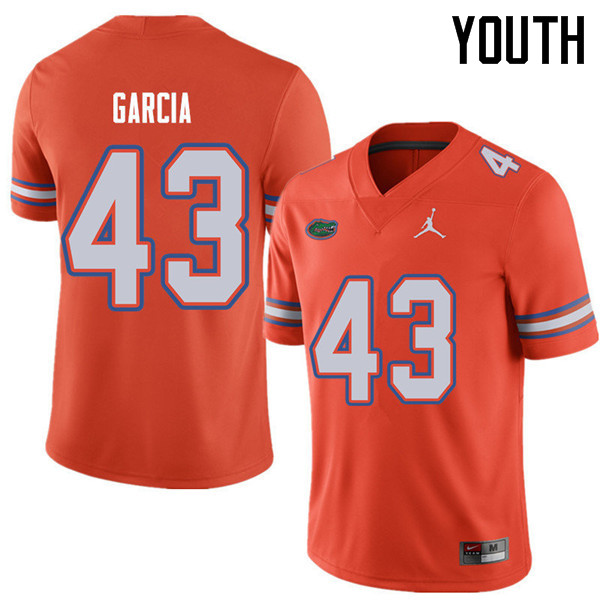Jordan Brand Youth #43 Cristian Garcia Florida Gators College Football Jerseys Sale-Orange - Click Image to Close